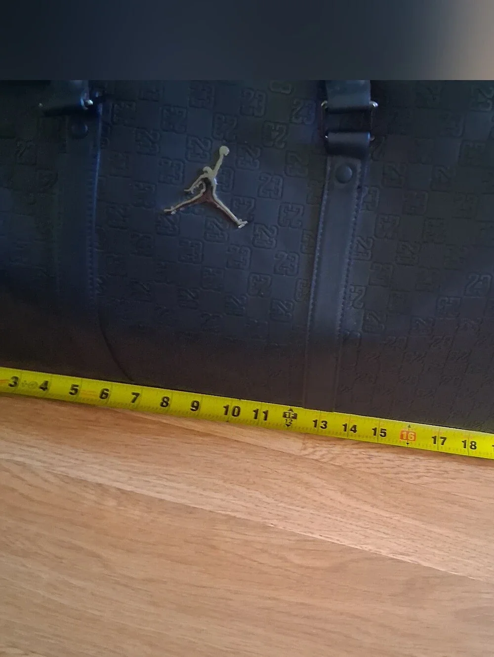 Jordan Black Embossed Travel Duffel with Signature Jumpman